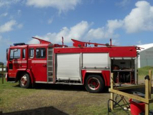 Fire_engine Local fire engine helps clean the facility