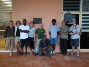 The team await mountain chickens and Javier