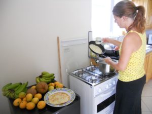 Banana Pancakes Making banana pancakes