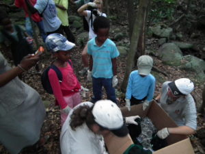 Helping with the mountain chickens