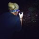 Heléna photographing a released mountain chicken ©Sarah-Louise Adams